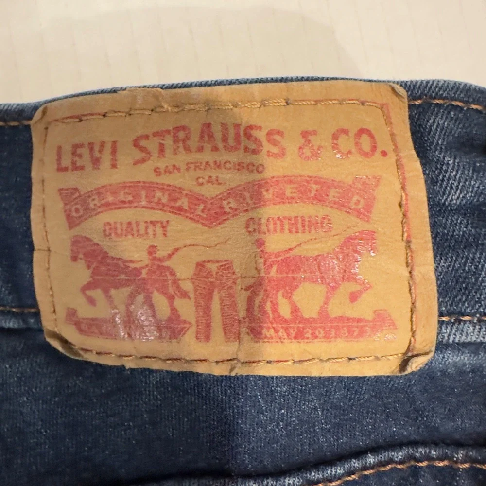 Levis Slimming Straight Jeans Mens 32x32 Dark Wash Denim Mid Rise 28401-0000